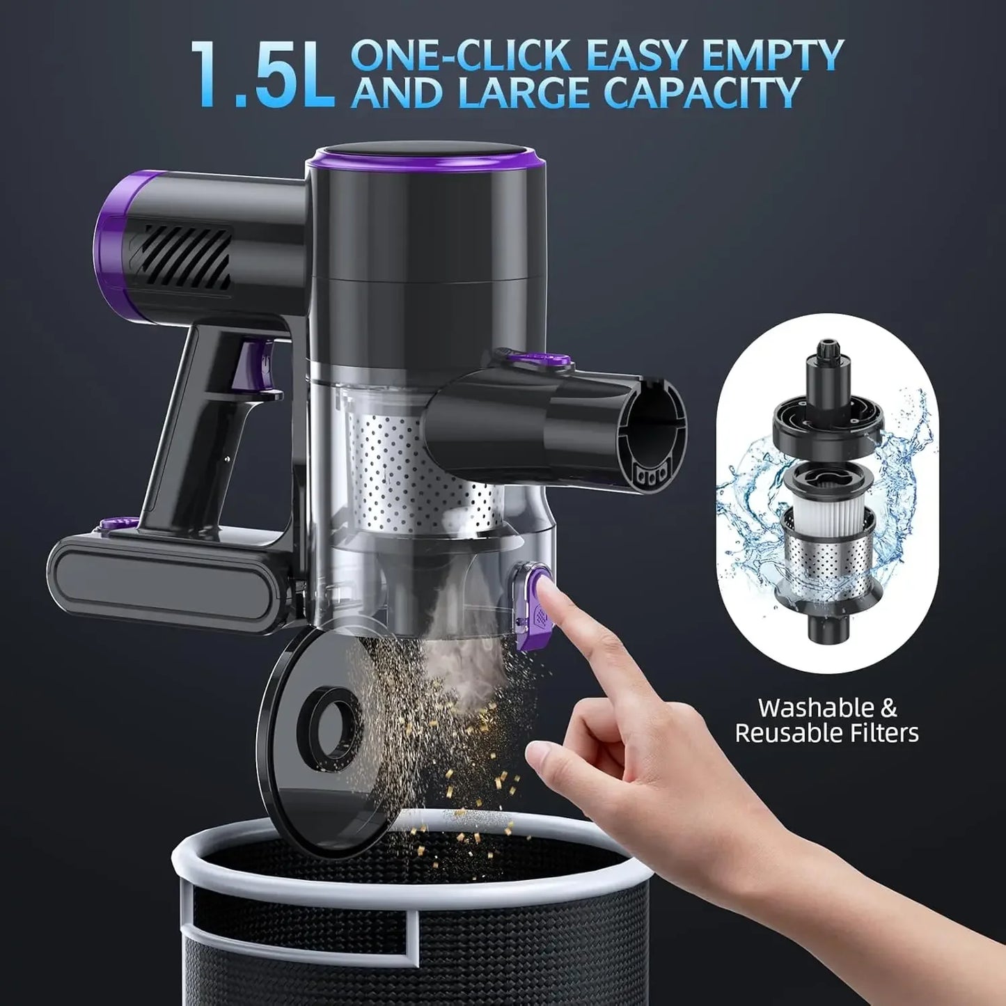 Lightweight Cordless Stick Vacuum Cleaner with LED Display, 40Min Battery, 6-in-1 for Home Floors & Carpets Peaceful Pleasures Health and Wellness