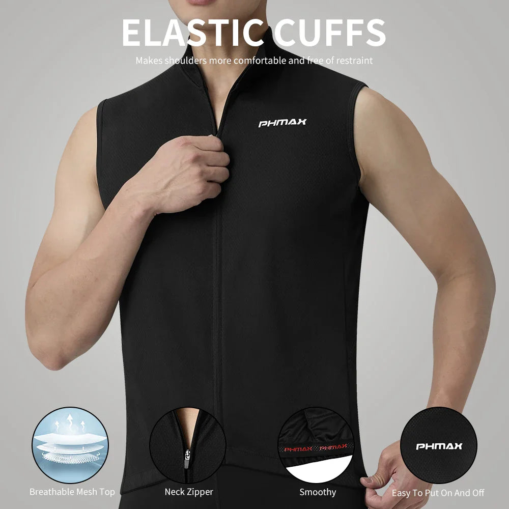 PHMAX Men's Summer Cycling Vest – Breathable & Reflective