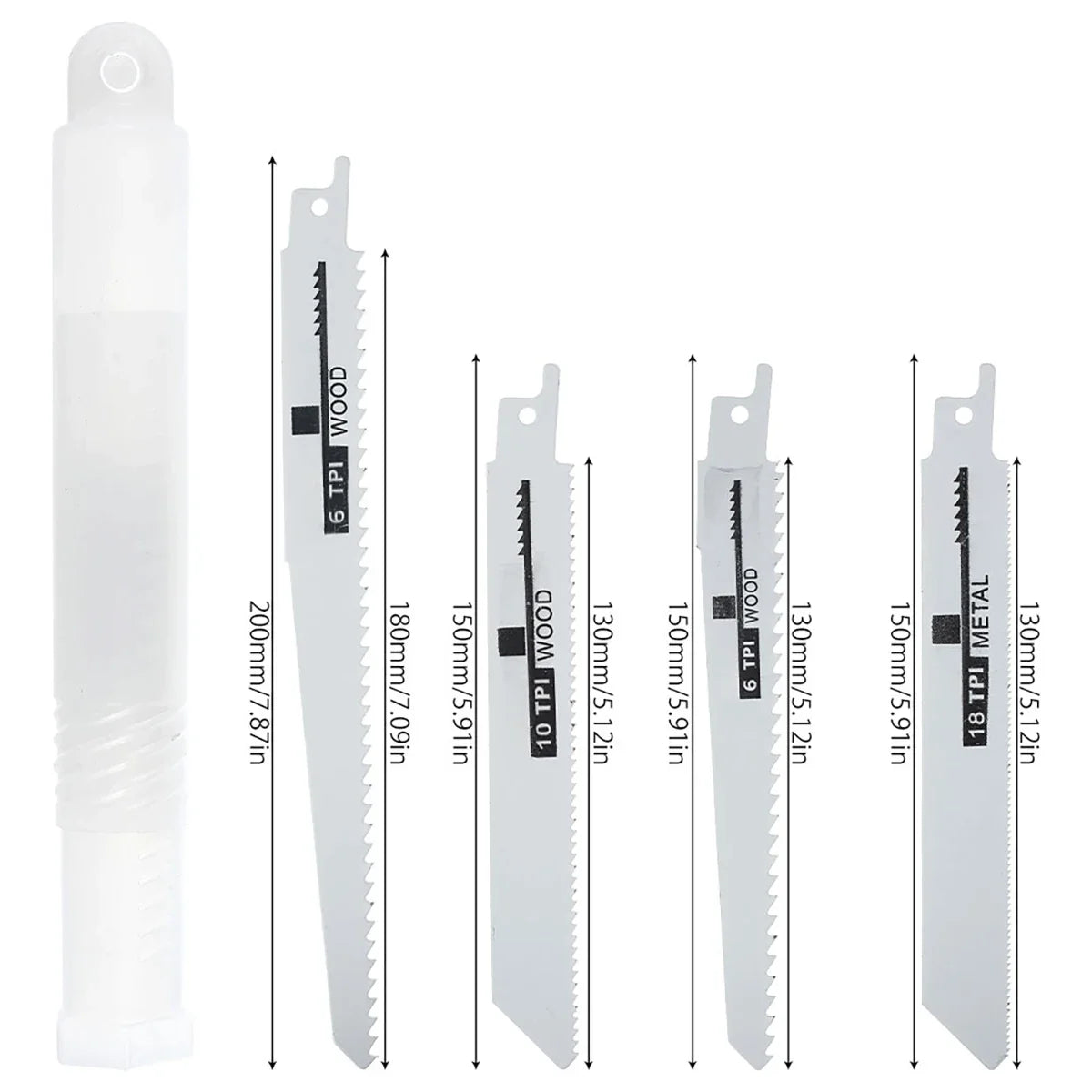 10-Piece Reciprocating Saw Blades – Wood, Metal & Plastic