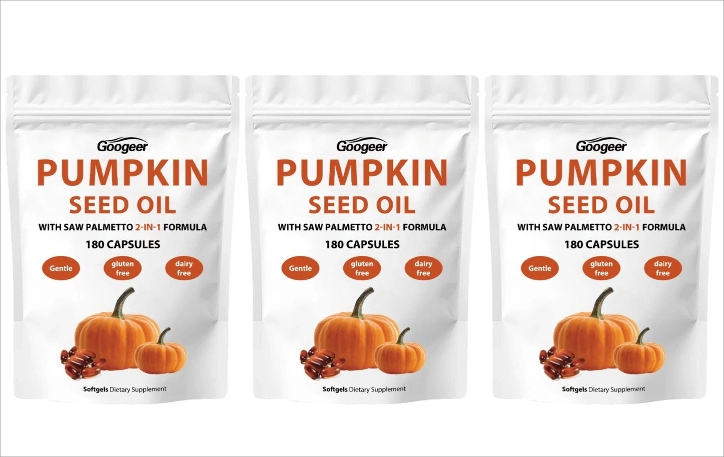 Pumpkin Seed Oil Softgels 180ct | Saw Palmetto & Fish Oil