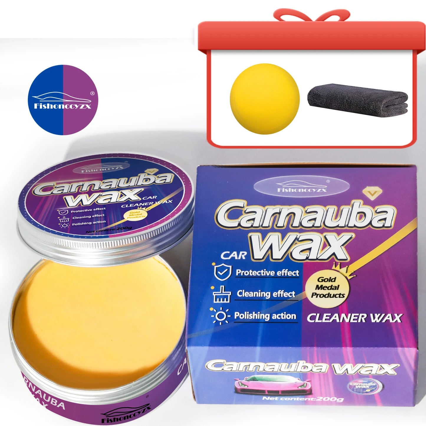 Car Wax Auto Paint Care Carnauba Paste Wax Brazilian Polishing Wax Paste High Gloss Shine Super Hydrophobic Coating Glazing Peaceful Pleasures Health and Wellness For all color