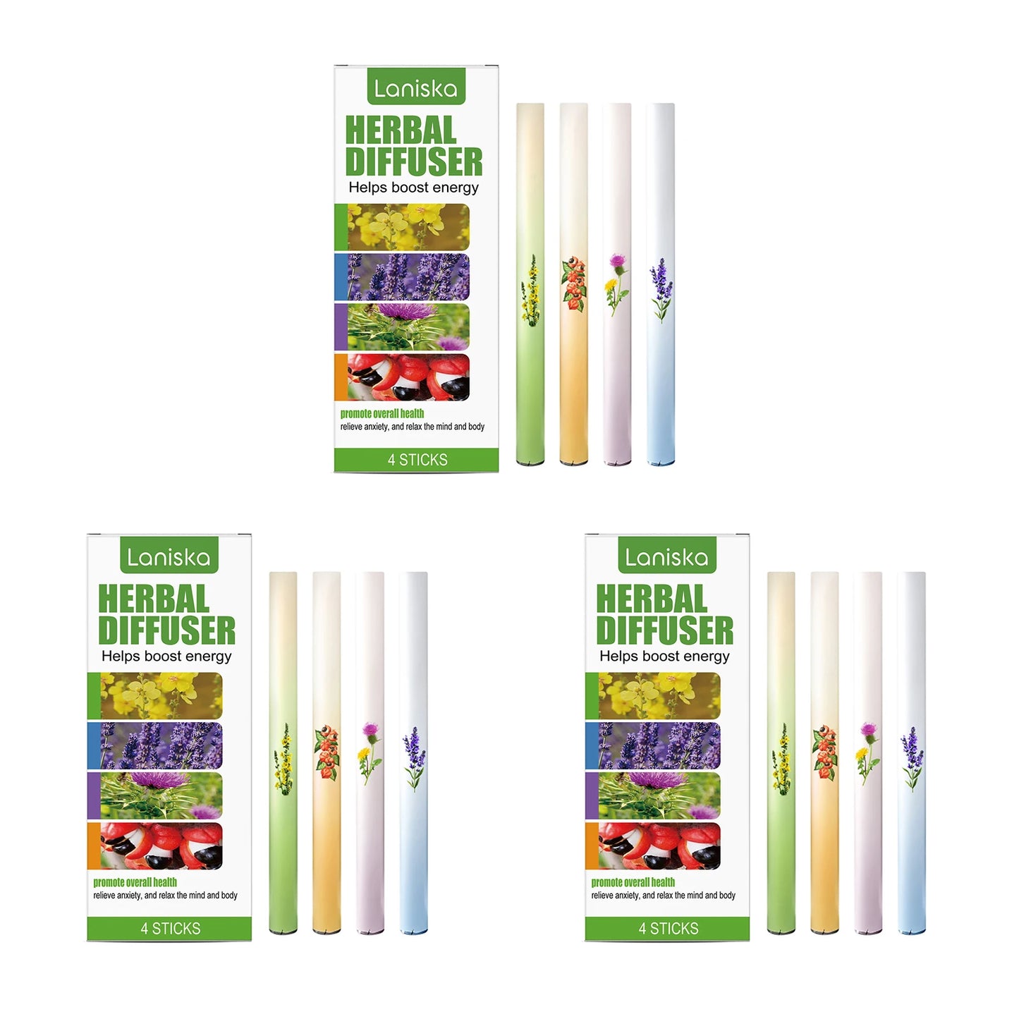 4pcs Herbal Lung Purifier Breath Refresh Liver Cleansing Relieve Nasal Stuffiness Relaxing Body Promote Sleep Health Energy Bar Peaceful Pleasures Health and Wellness 18ml boxed