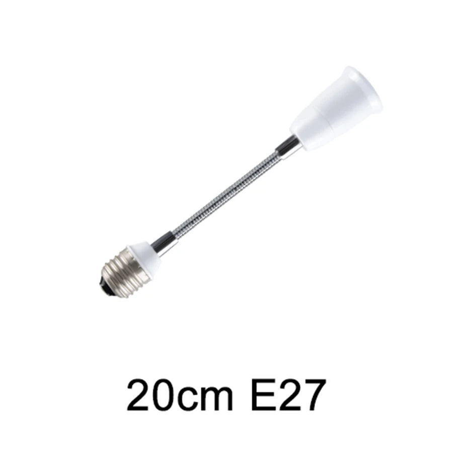 6cm 9cm 15cm 20cm 30cm 60cm Flexible E27 to E27 LED Bulb Extension Lamp Holder Base Socket AC85-265V LED Lamp Holder Converter Peaceful Pleasures Health and Wellness E27 to E27 20cm
