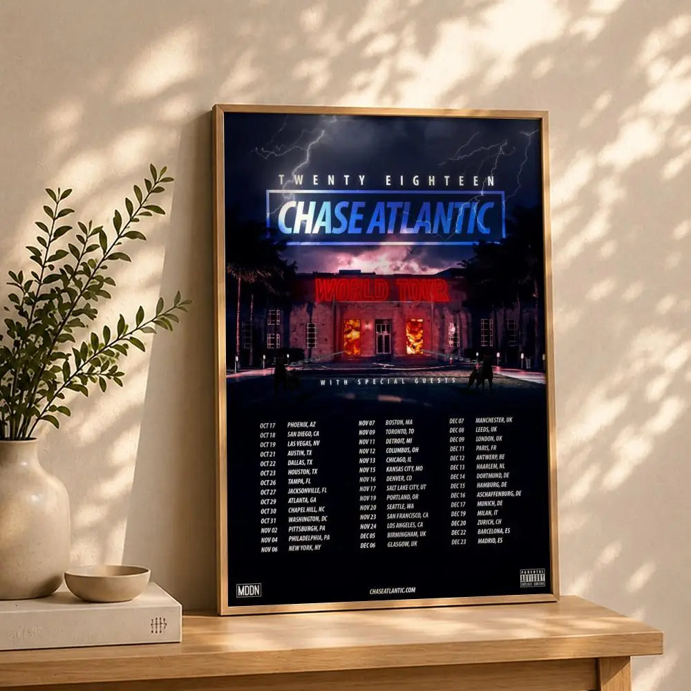 Band C-Chase AtlanticS Poster HD Self Adhesive Waterproof Wall Art Ideal for Home Office Dorm Bedroom Great Gift Peaceful Pleasures Health and Wellness White13 50X70cmNoframe