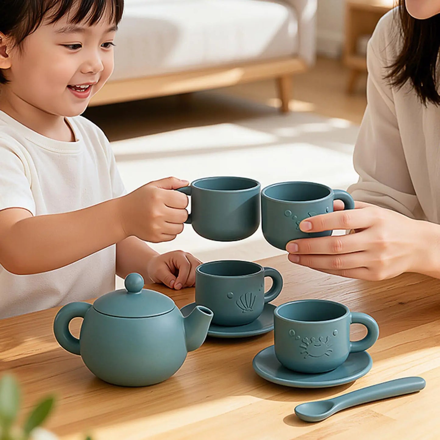 Kids Silicone Tea Party Playset – Pretend Play Toy Ages 3+