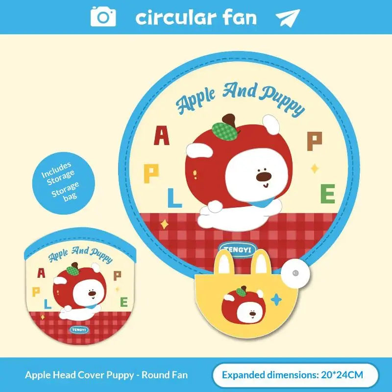 Cute Cartoon Foldable Handheld Fan – Mini Portable Pocket Fan