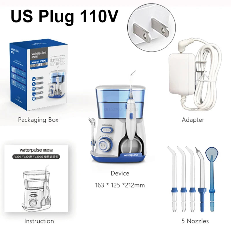 Oral Irrigator Dental Water Flosser for Teeth High Pressure Electric Dental Irrigator Water Flosser Mouth Washing Machine 800ML Peaceful Pleasures Health and Wellness US Plug 110V