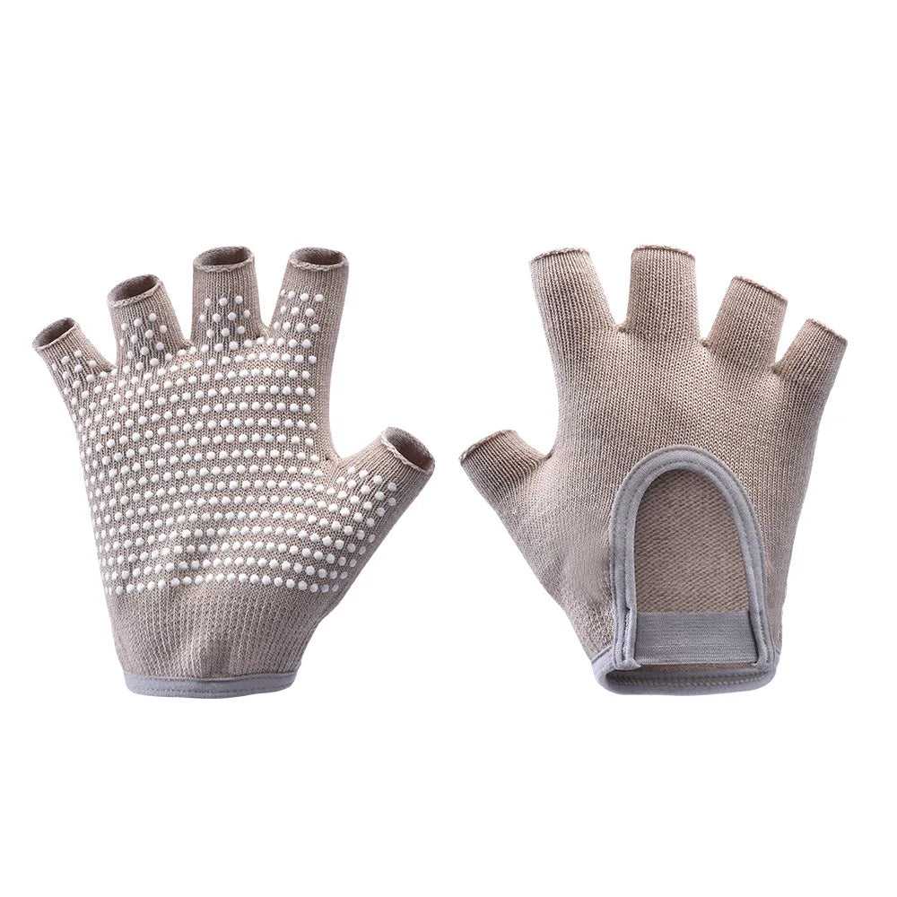 Non Slip Yoga Gloves for Women Fingerless Pilates Gloves with Grips for Yoga Fitness Workout Sports Exercise Gym,Universal Size Peaceful Pleasures Health and Wellness beige
