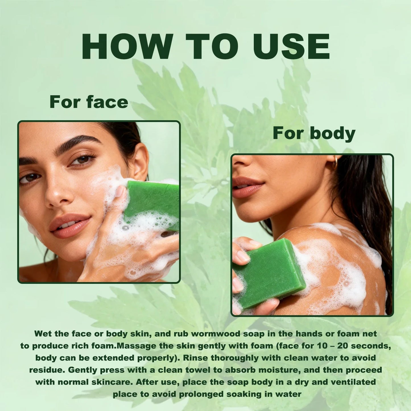 Natural Mugwort Soap – Herbal Hydrating Face & Body Bar