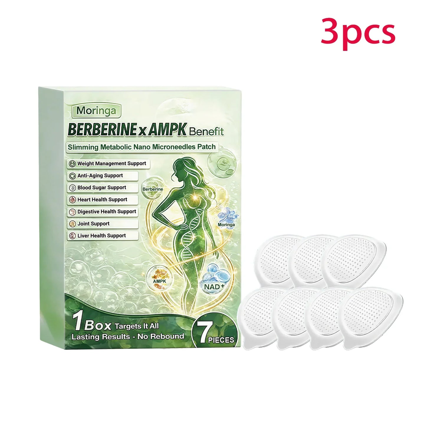 Berberine Moringa Nano Microneedle Body Patch | NAD+ AMPK
