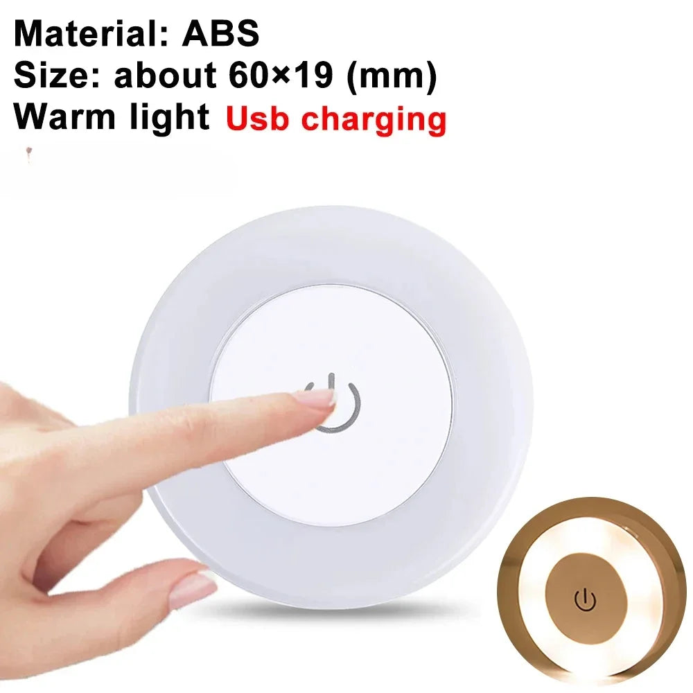 Mood Light Dimmable Demon Slayer Magnetic Rechargeable Lamps Room Decoration Interior Stich Portable Round USB Neon Decorations Peaceful Pleasures Health and Wellness Warm Light-A