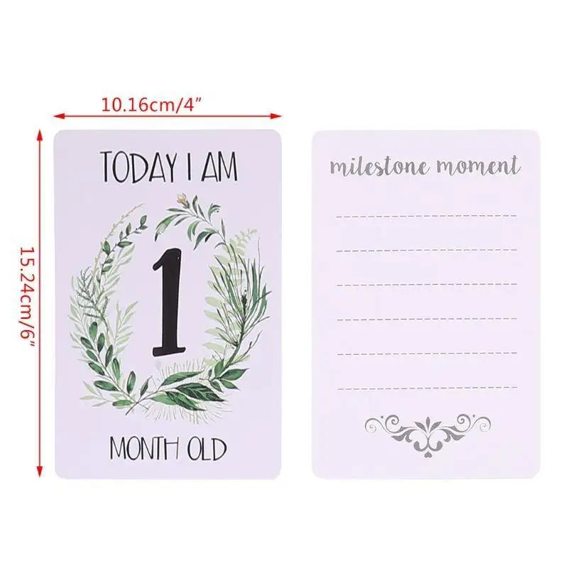 Baby Monthly Milestone Cards 0-12 Months | 12-Piece Set