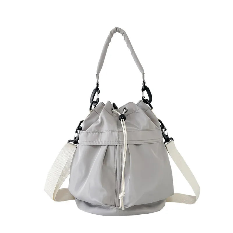 Fashion Women Shoulder Bag Nylon Women Large Capacity Casual Handbag Drawstring Crossbody Bag Tote Bag UNISEX Gifts for Lady Peaceful Pleasures Health and Wellness Advanced grey