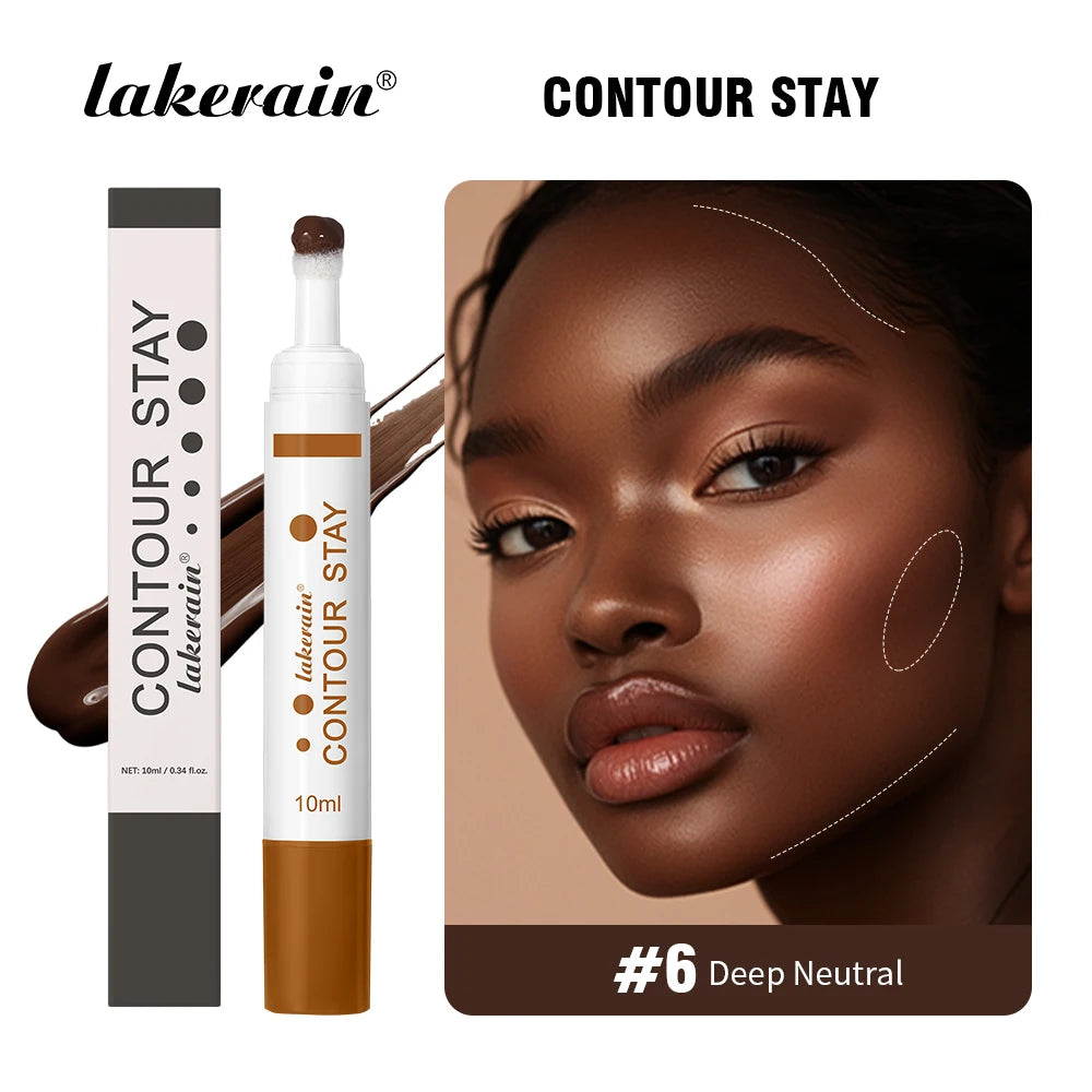 6 Colors Liquid Contour Long Wear Bronzer Cream Contour Makeup Long Lasting Nourishing Hydrating Face Contour 6 Colors Peaceful Pleasures Health and Wellness 6Deep Neutral