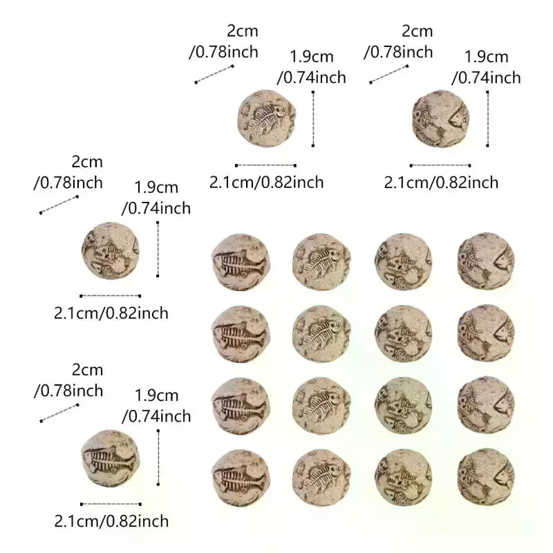 20-Piece Fish Fossil Resin Garden Paving Stones & Sculptures