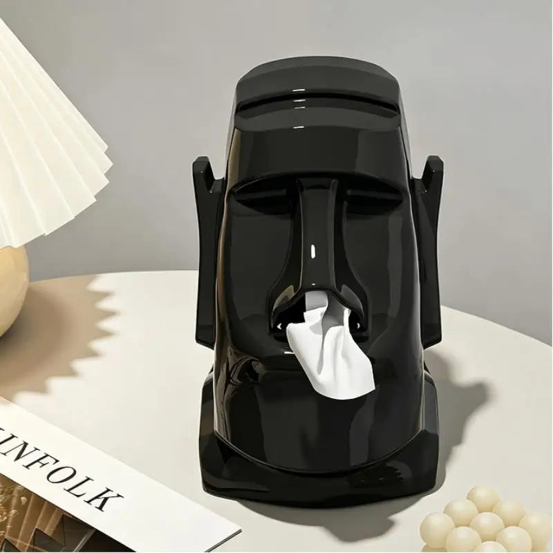 Stone Statue Tissue Box & Headphone Stand | Desk Organizer