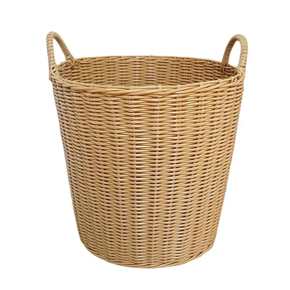 Foldable Rattan-Style Laundry Basket | Wicker Storage Basket