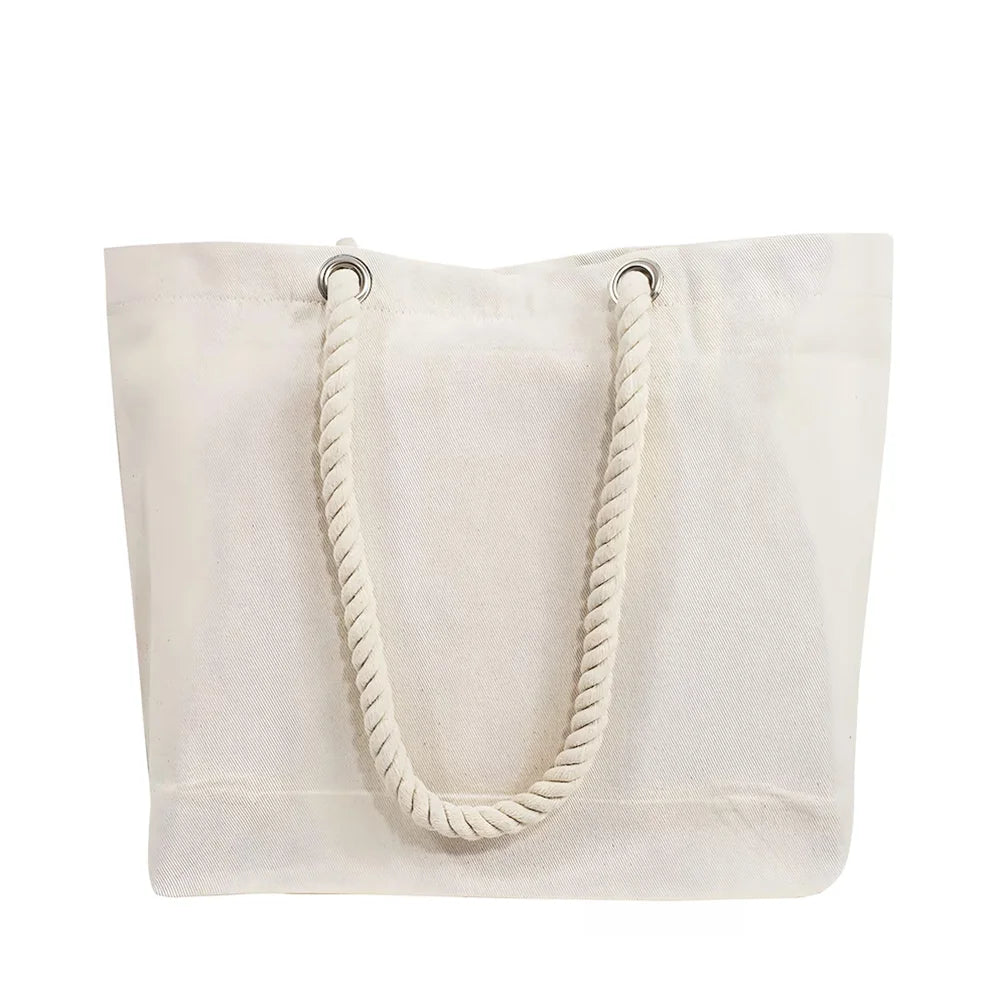 Personalized Canvas Tote Bag | Custom Text, Logo & Rope Handles