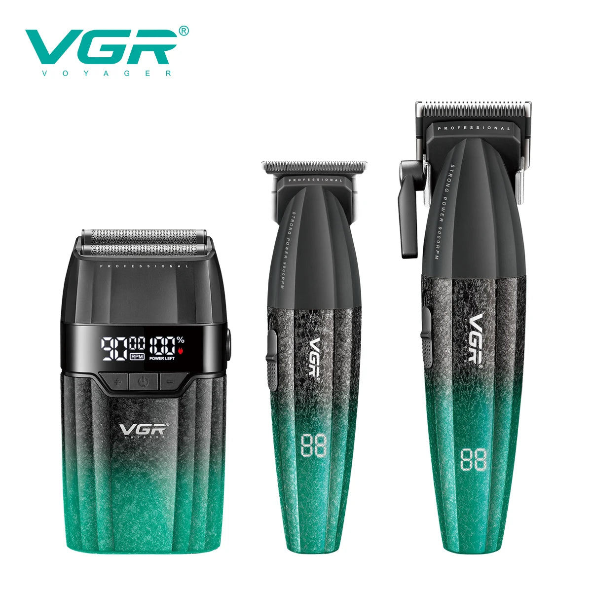 VGR high-end 3-in-1 hair trimming set professional electric hair clipper 9000 RPM household electric push shear shaver V-640 S3 Peaceful Pleasures Health and Wellness USB 1