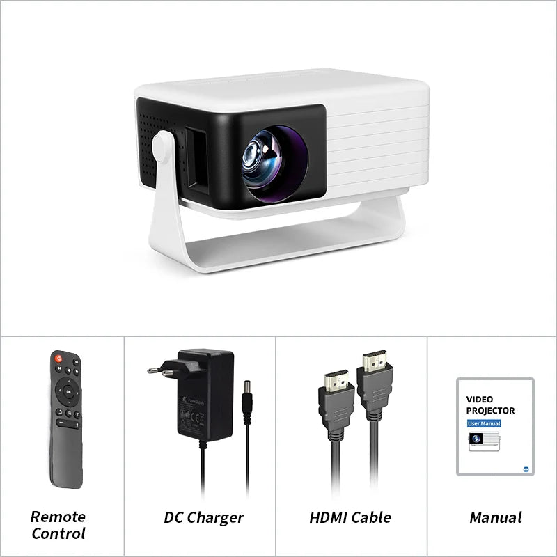 AUN Y3 Mini Projector 1080P HD | 120" Screen, iPhone Mirror Peaceful Pleasures Health and Wellness Y3 Projector 100V-240V UK Plug