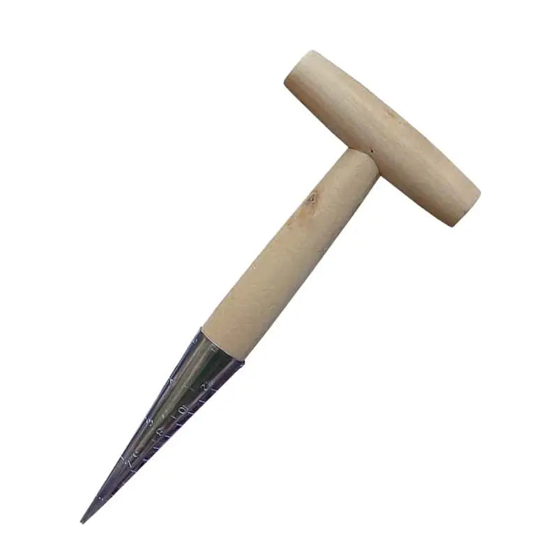 Garden Dibber Hole Puncher – Clear Scale & Wood Handle