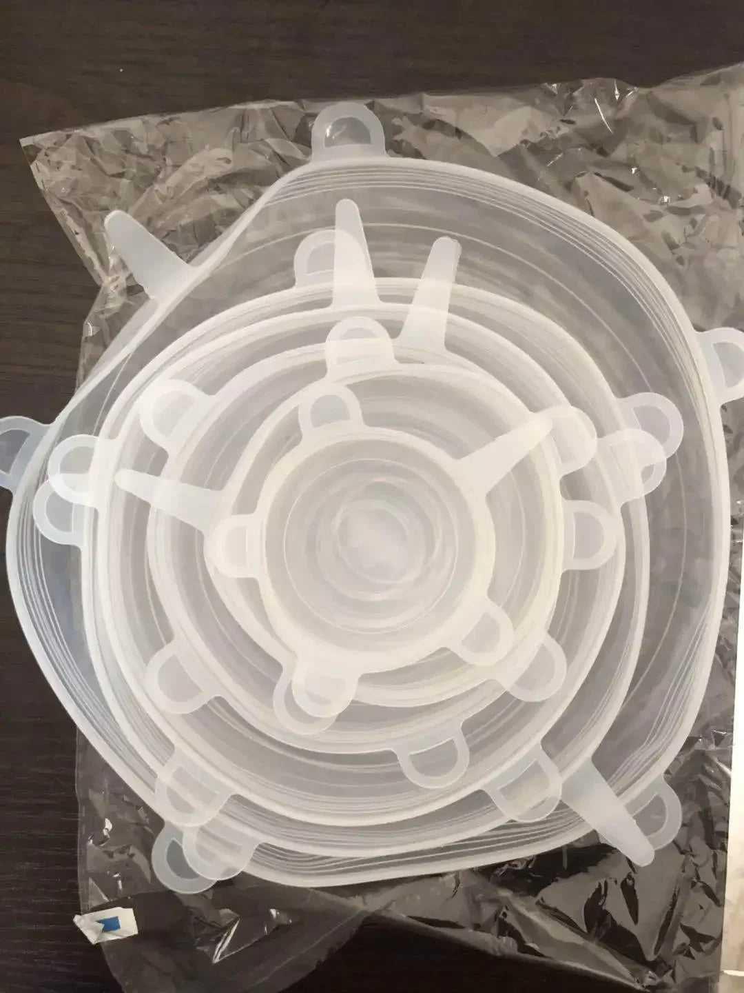 Food Cover For Kitchen Accessory Reusable Sealed Lid Package Silicone Adjustable Elastic Silicone Caps Fresh-keeping Home Garden Peaceful Pleasures Health and Wellness Transparent 6Pcs 9.5cm