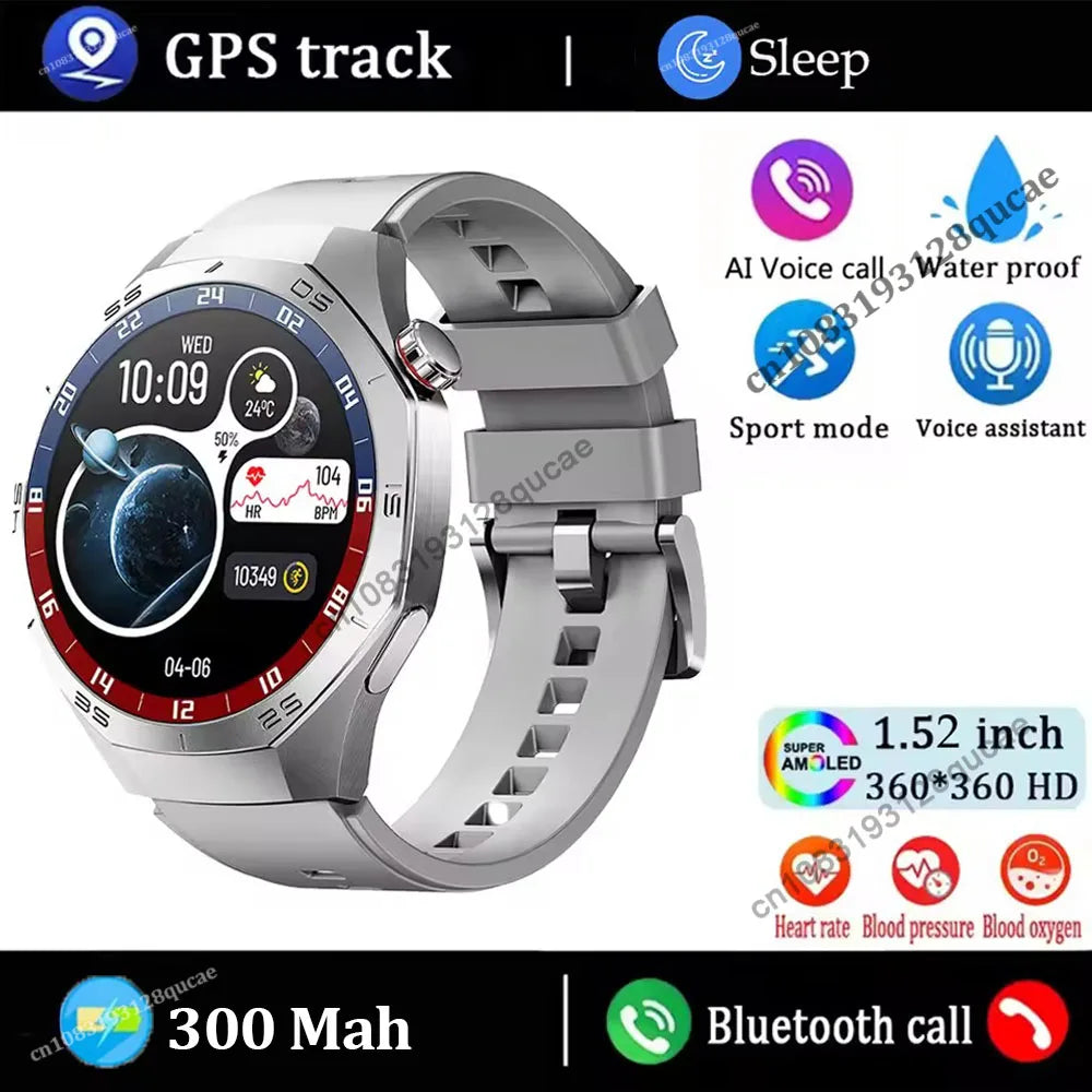 2026 New Smart Watch Men's 1.52 HD Screen Bluetooth Talk Heart Rate Monitor Men Women NFC Outdoor Sport Tracker Smart Watch MA27 Peaceful Pleasures Health and Wellness Silver