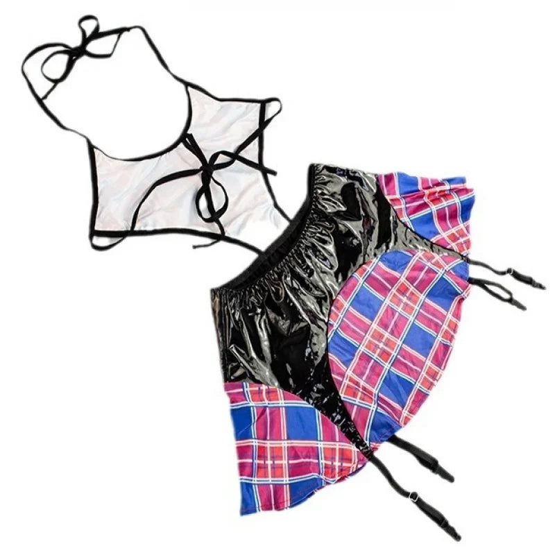 Women's One-Piece Cosplay Knit Lingerie Set | Hollow-Out Design