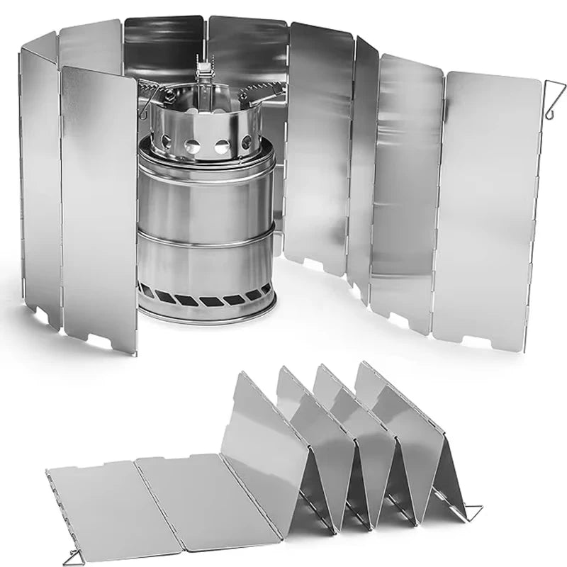 9 Plates Portable Ultralight Outdoor Foldable Wind Shield Camping Stoves Windshield Foldable Gas Cookers Wind Deflectors Stove Peaceful Pleasures Health and Wellness