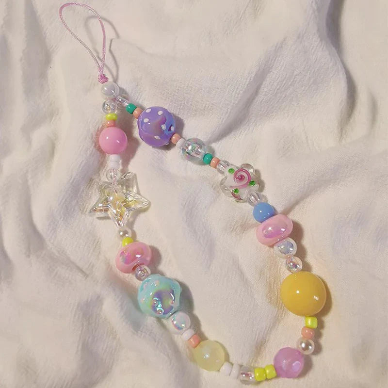 Graffiti Bead Star Bracelet Phone Wrist Lanyard & Key Strap