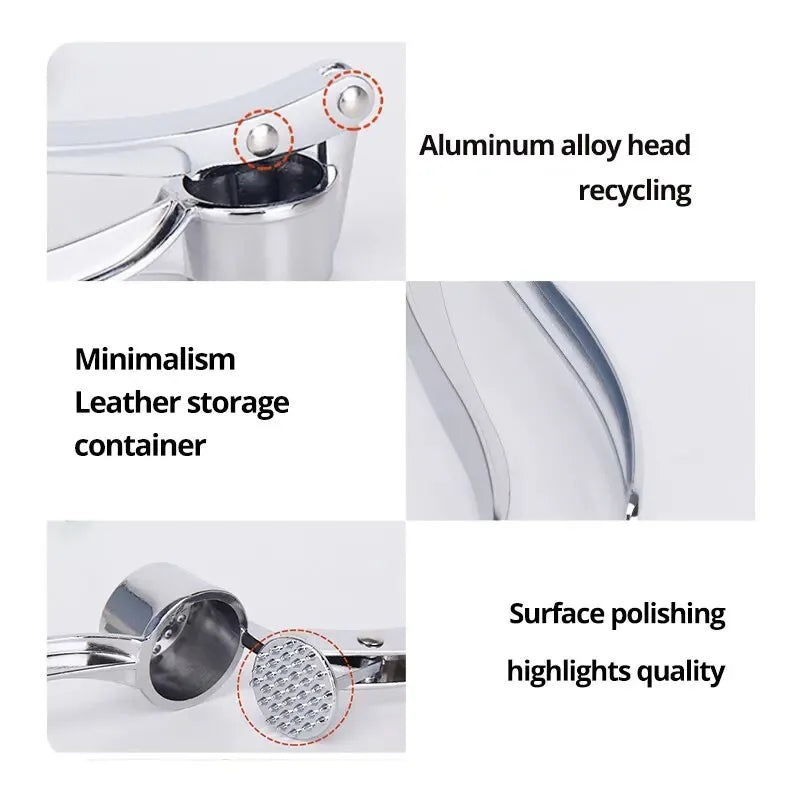 Stainless Steel Garlic Press & Manual Ginger Grinder Tool