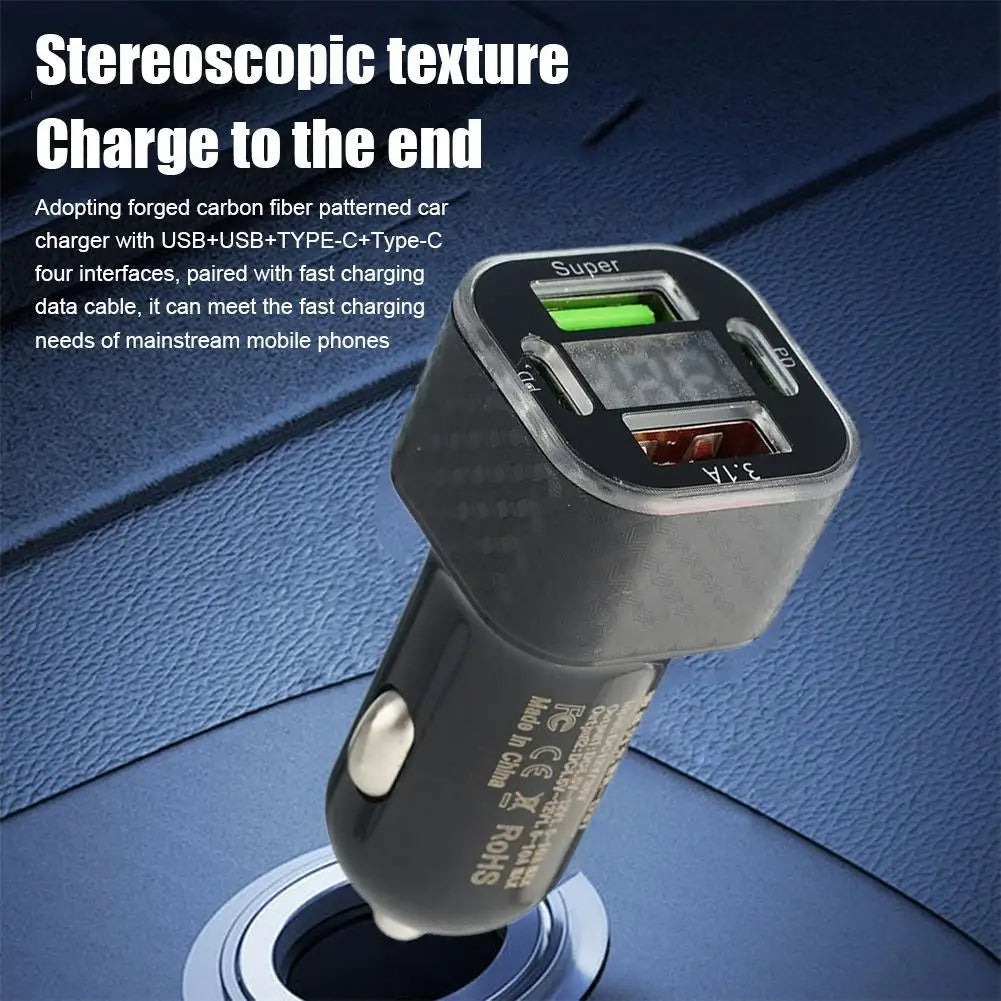 JMG-PD+QC3.0 380W USB C Car Phone Charger Dual PD USB Charger With Voltage Display Super Fast Charge Adapter Peaceful Pleasures Health and Wellness