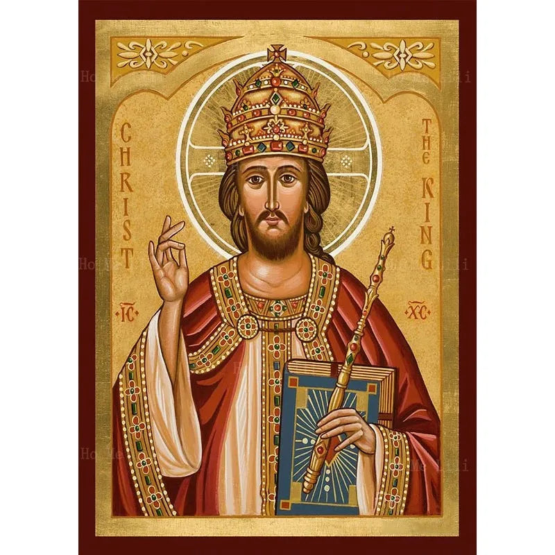 Orthodox Icon Of Christ The King Our Lord Jesus In Glory Divine Resurrection Religion Canvas Wall Art By Ho Me Lili Room Decor Peaceful Pleasures Health and Wellness Red 20x30cm Unframed