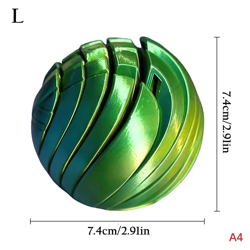 Slime Ball Fidget Toy 3D Printed Twistsphere Fidget Toy Gear Liquid Flow Ball With Rotating Design Anxiety Relief Toys For Offic Peaceful Pleasures Health and Wellness A4