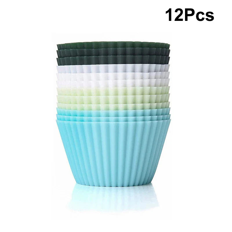 Silicone Cupcake Molds 12/24 Pack – BPA-Free Muffin Baking Cups