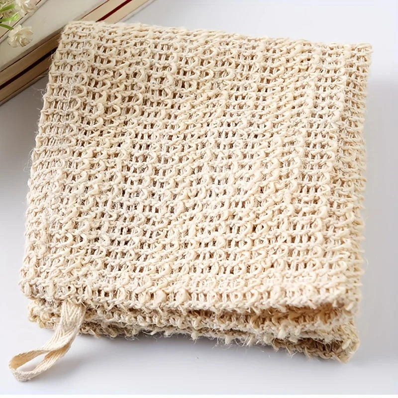 Cotton Linen Exfoliating Scrub Towel – Face & Body Bath Cloth