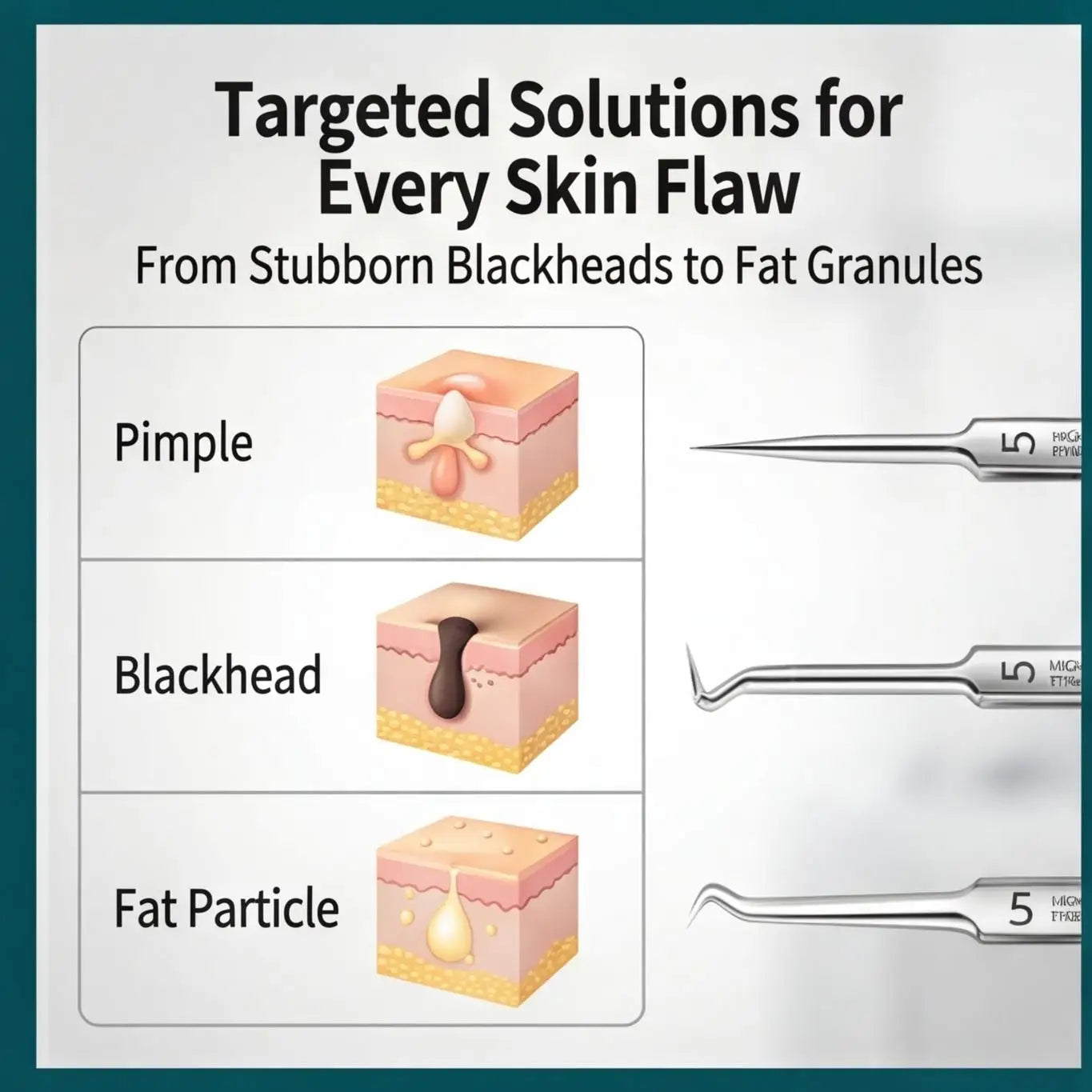 8-Pc Stainless Steel Blackhead Extractor & Blemish Tool Kit