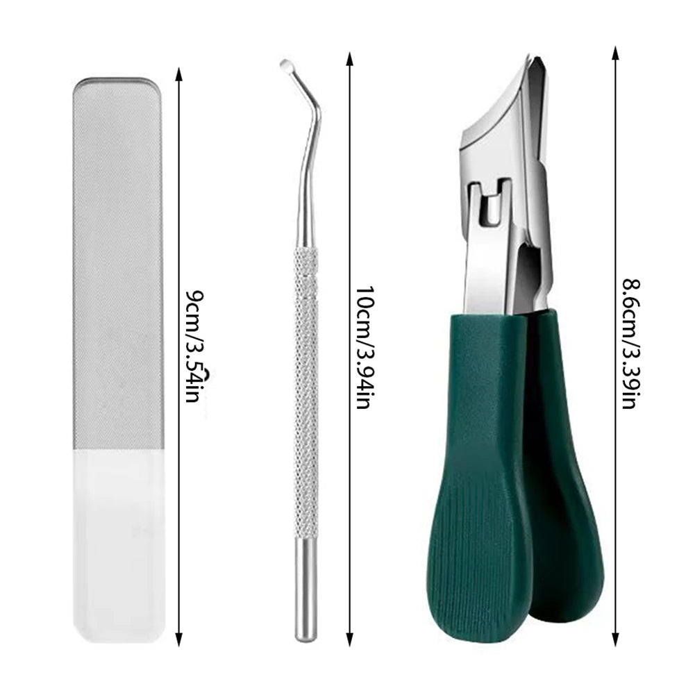 Wide-Jaw Slanted Nail Clipper | Anti-Splash Trimmer Set