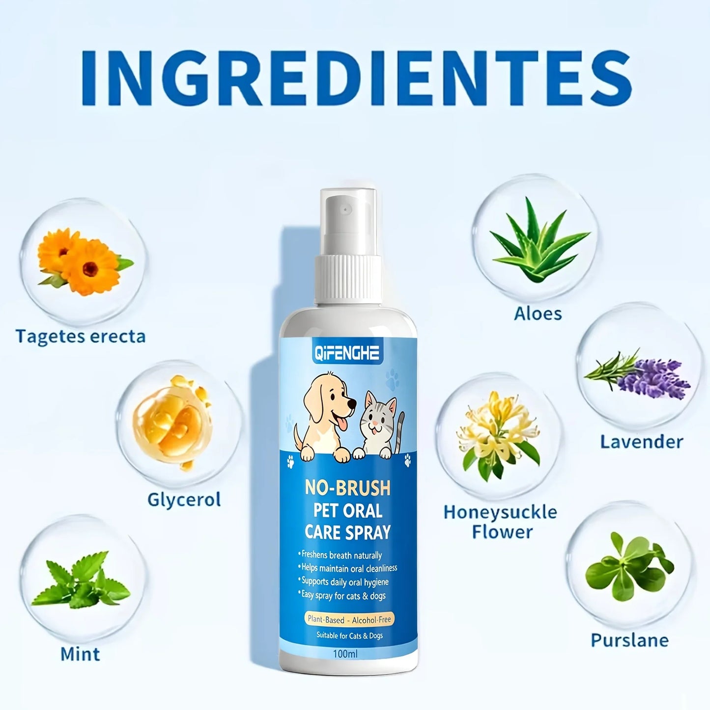 2-in-1 Pet Dental Spray for Dogs & Cats – Breath & Teeth