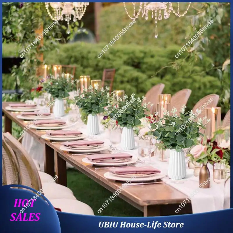 40PCS Silk Eucalyptus Leaves | Artificial Greenery for Home & Wedding