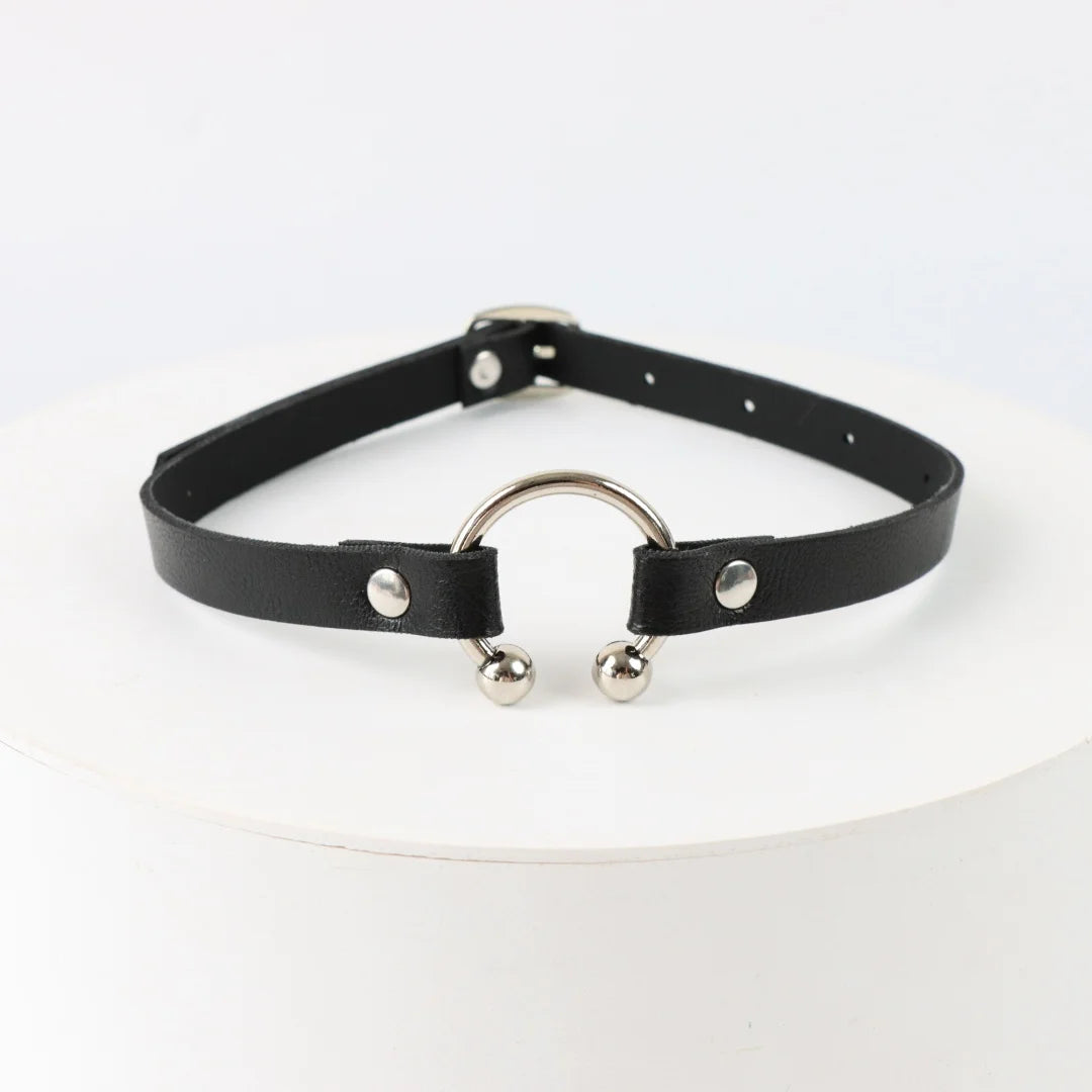 Vintage Y2K Necklace Belt Women Fashion Punk Pu Leather Choker Collar