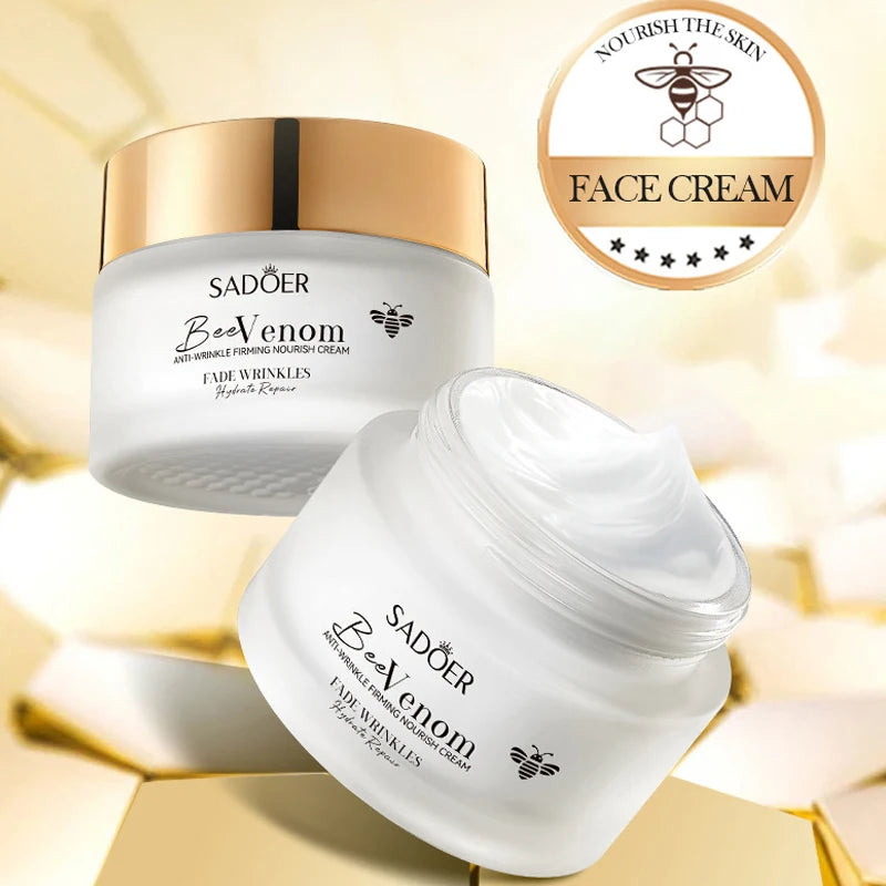 New Bee Venom Anti-aging Face Cream Fade Wrinkle Firming Lifting Facial Cream Forehead Wrinkle Removal Moisturizing Skincare 50g Peaceful Pleasures Health and Wellness