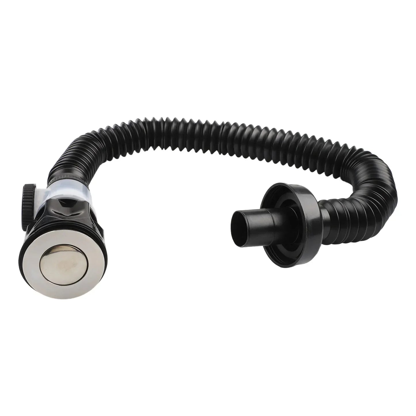 Black Press-Type Sink Drain Fitting – Anti-Insect, Tool-Free