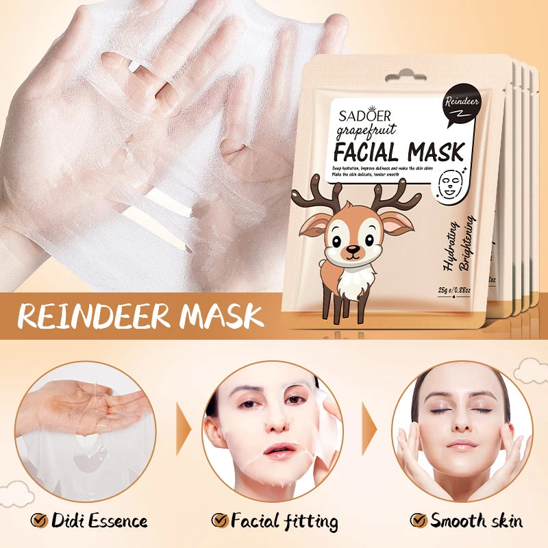 SADOER Fruit Facial Mask 5pc – Hydrating & Anti-Wrinkle