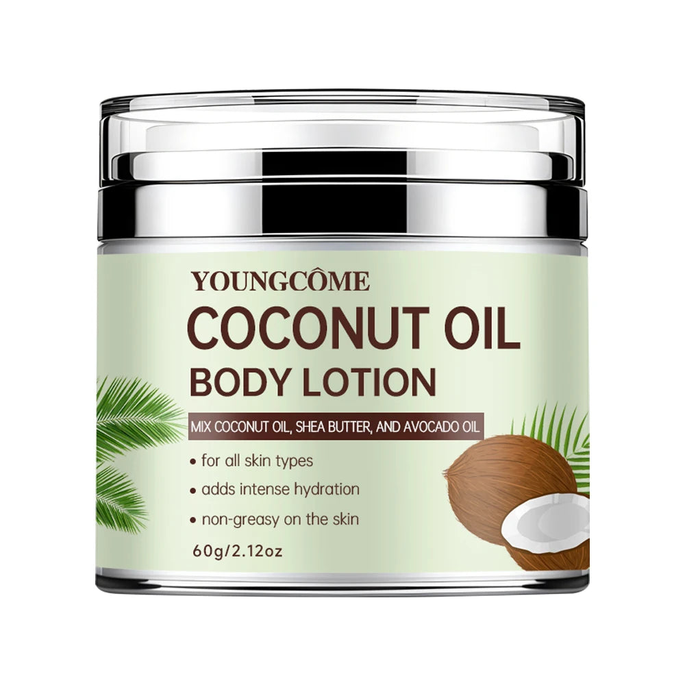 YOUNGCOME Coconut Oil Body Lotion with Cocoa Butter & Avocado Oil - Deep Hydrating Non-Greasy Moisturizer for All Skin Peaceful Pleasures Health and Wellness 60G