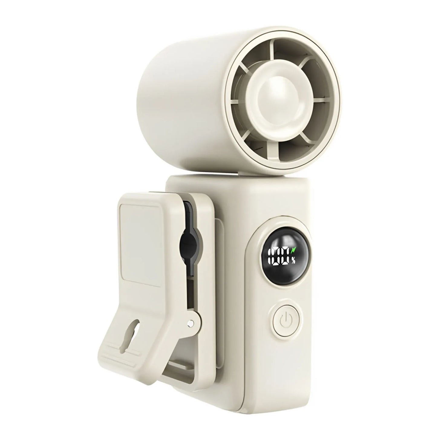 Portable Clip Fan USB-C | LED Display, 2400mAh, 360° Rotate