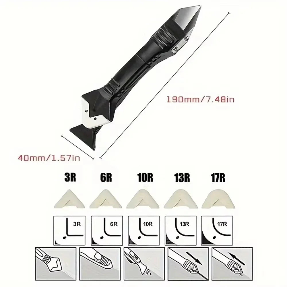 3-in-1 Caulking Tool Set – Scraper, Sealant Remover & Finisher