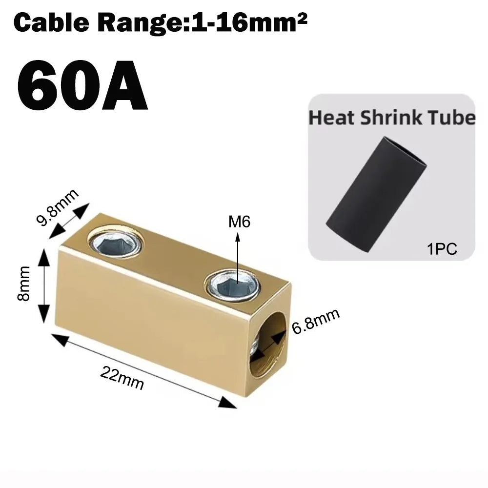 Brass Terminal Block & Heat Shrink Tubing | Waterproof Connector