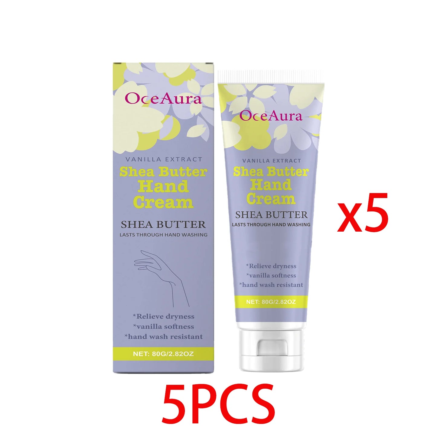 OceAura Shea Butter Hand Cream | Deep Moisture, Non-Greasy 80g