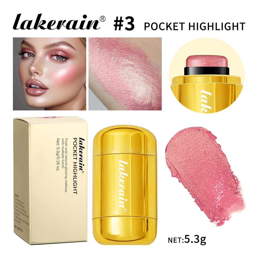 4Colors Highlighter Stick Brightening Skin Tone Contouring Natural Stereo Concealer Blush Multi-Purpose Stick Peaceful Pleasures Health and Wellness 03